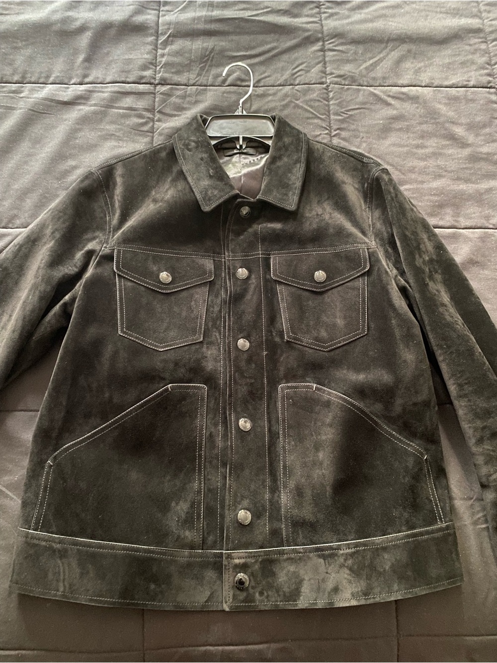 Tom Ford Dark Brown Suede Button-Front Jacket